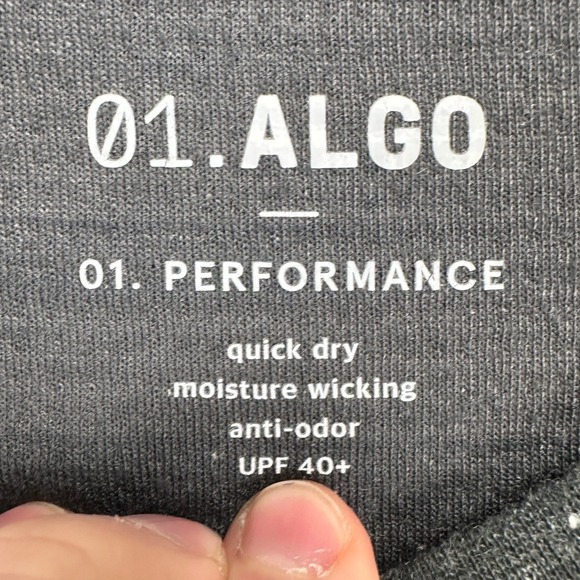 Algo Performance Mens Thermal Sweater Large Grey Heather Waffle‎ Knit Crew Neck - Picture 4 of 9